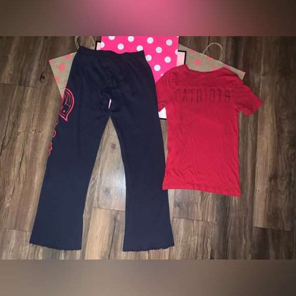 VS PINK HTF Discontinued NFL Line New England Patriots Set. Size XS/M. - Picture 10 of 13
